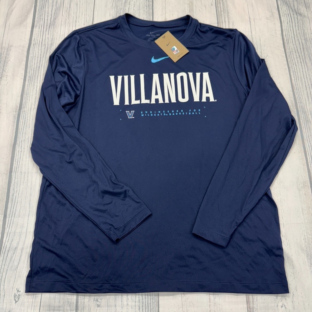 NWT‎ Villanova Wildcats Basketball Nike T Shirt XL Blue Dri Fit Mens NCAA